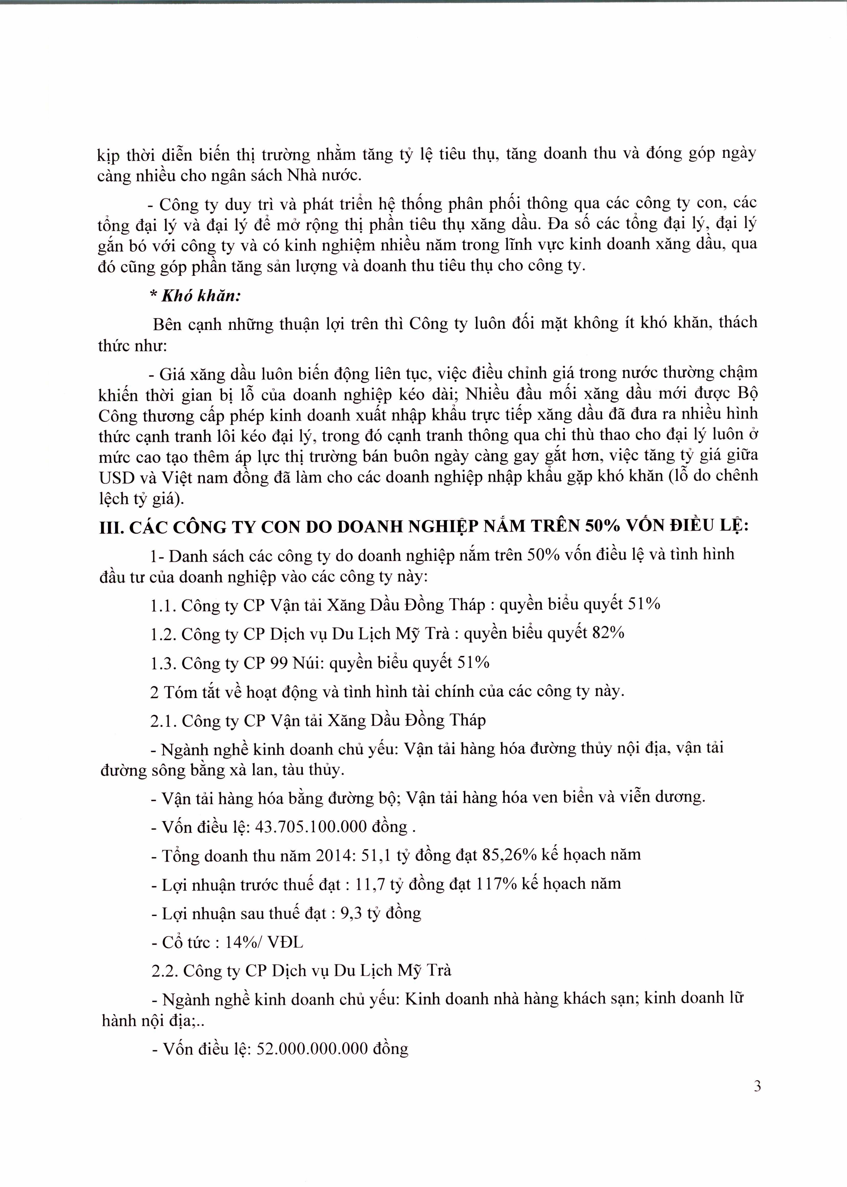 BÁO CÁO TÌNH HÌNH HOẠT ĐỘNG KINH DOANH NĂM 2014 (09/09/2015)